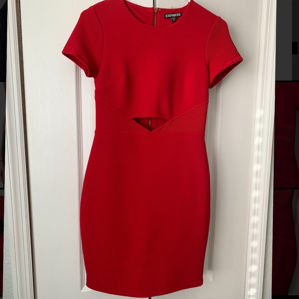 EXPRESS red dress with cut out. Size XS NWOT